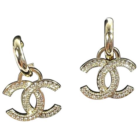 diamond chanel earring|pre owned chanel earrings.